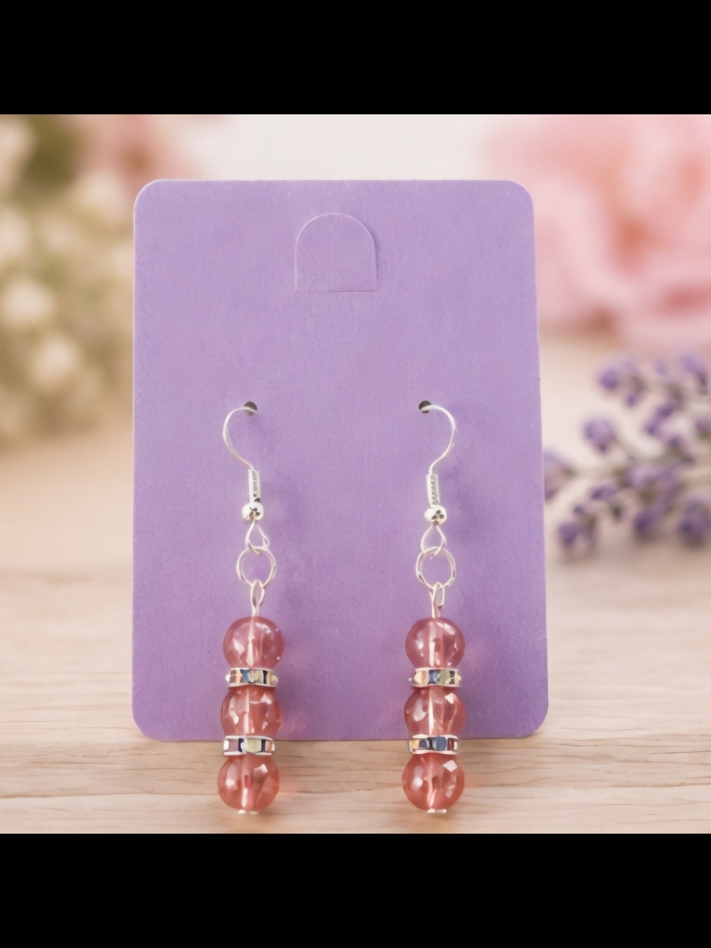 Elegant Glass Bead Drop Earrings